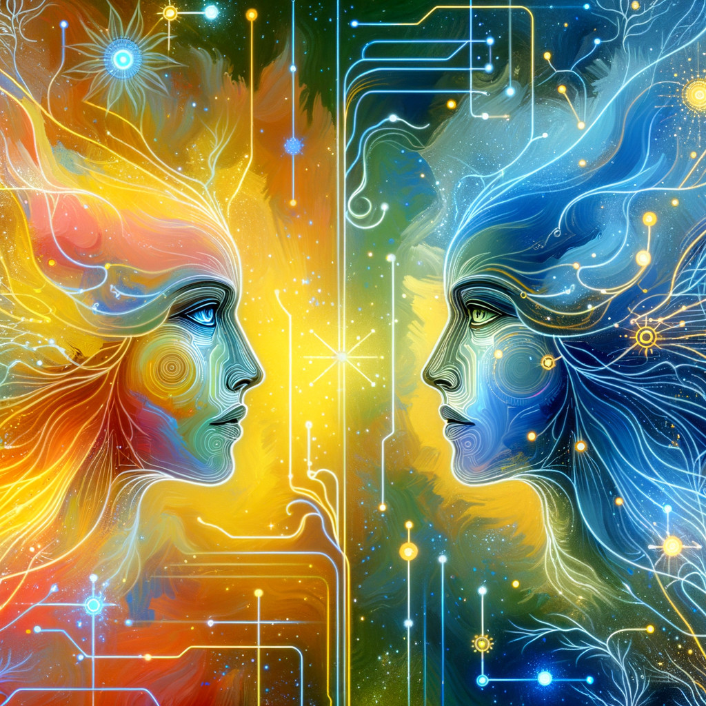 Abstract Digital Art of Stylized Human Faces