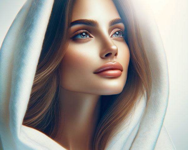 Close-up Portrait of a Woman with Ethereal Beauty