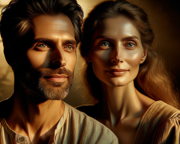 Warm Ambient Portrait of a Man and Woman