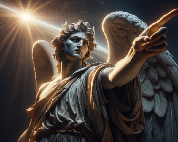 Majestic Angel with Intricate Wings and Robes