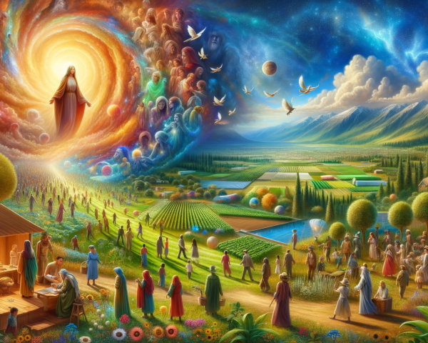 Contrast of Energetic Vortex and Serene Landscape