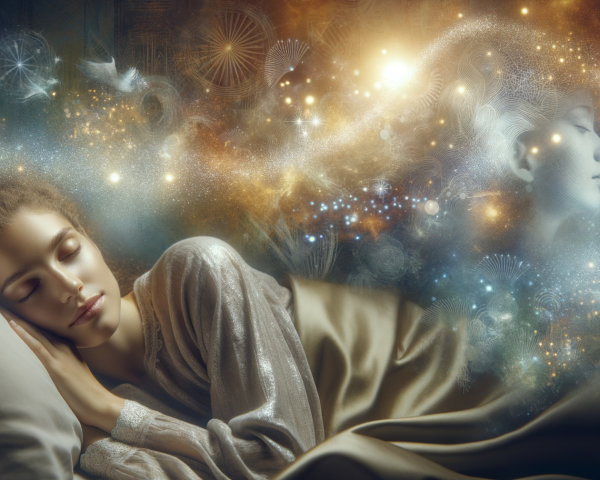 Fantasy Digital Painting of a Sleeping Woman in Bed