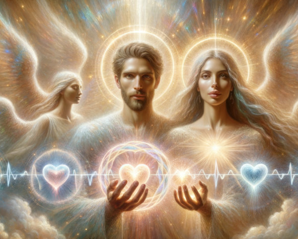 Ethereal Figures Representing Love and Spirituality