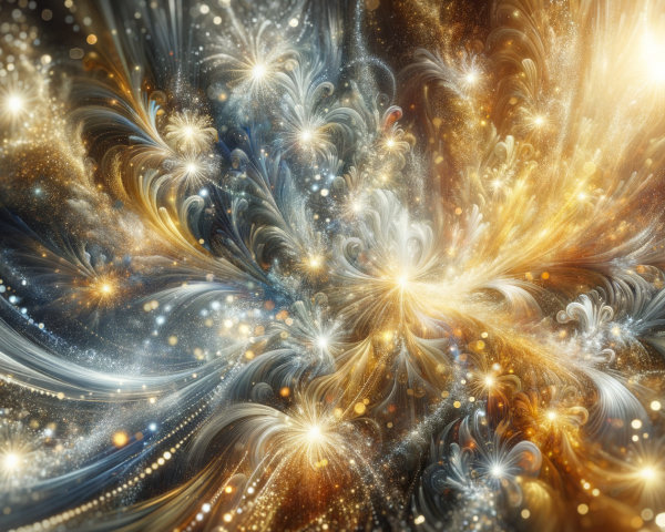 Abstract Colorful Explosion with Cosmic Elements