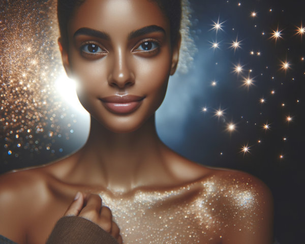 Close-up Portrait of a Woman with Glowing Skin