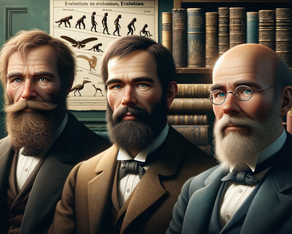 Three Bearded Gentlemen in 19th-Century Attire