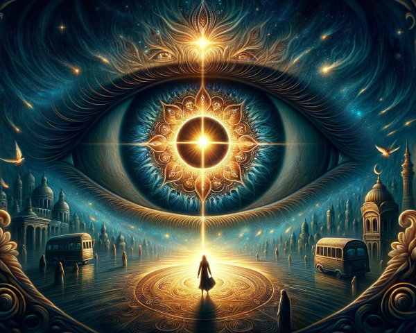 Mystical Digital Painting of an All-Seeing Eye