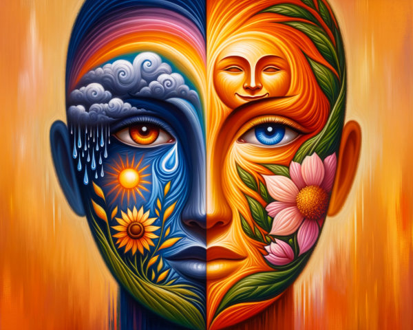 Split-Face Design Showcasing Nature's Duality