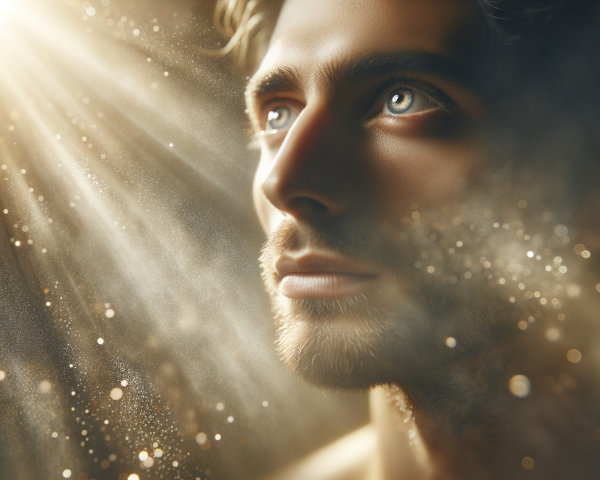 Close-Up Portrait of Young Man in Ethereal Light