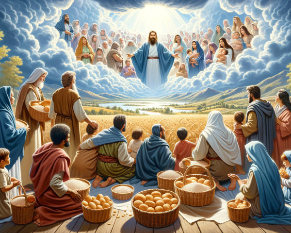 Religious Painting of Ancient Israelites and Jesus