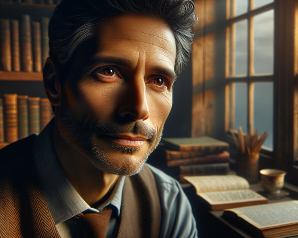 Close-Up Portrait of a Man in Light Blue Shirt and Vest