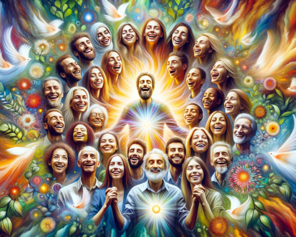 Kaleidoscopic Mural Celebrating Unity and Positivity