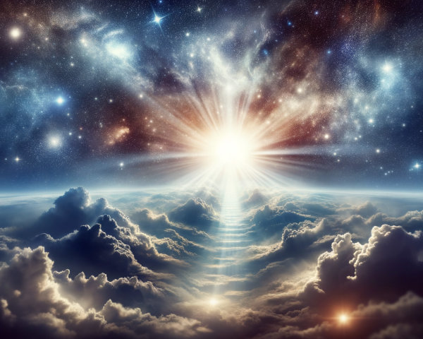 Ethereal Stairway to Celestial Heavens with Light