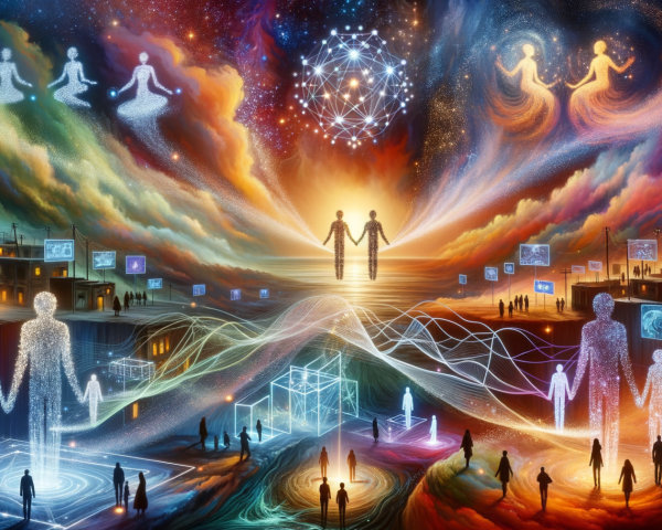 Surreal Landscape of Light Figures and Cosmic Elements