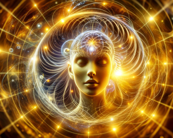 Human Face in Luminous Cosmic Energy Patterns