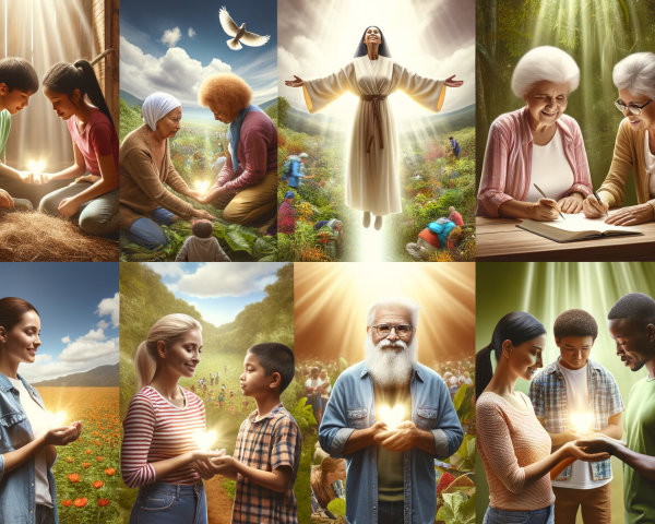 Collage of People Nurturing Nature and Each Other