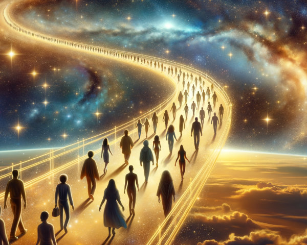 Luminous Pathway in a Starry Cosmic Scene