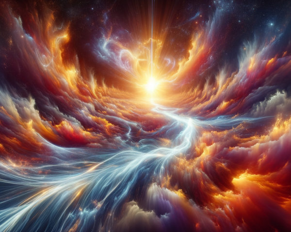 Vibrant Cosmic Scene with Colorful Nebula Clouds