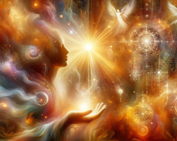 Silhouette of a Woman Against a Cosmic Background