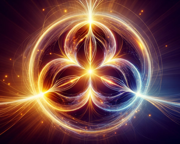 Abstract Design with Glowing Orb and Vibrant Colors