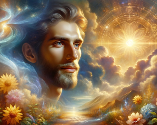 Ethereal Landscape Merging Nature and Human Features