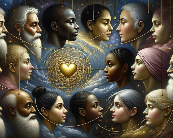 Diverse Faces in Circular Patterns with Golden Heart