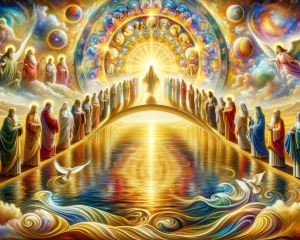 Vibrant Cosmic Scene with Bridge and Celestial Elements