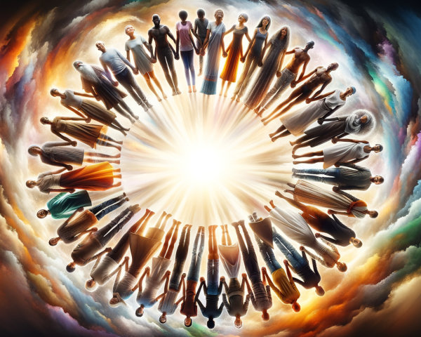Diverse Group of Adults Forming a Circle of Unity