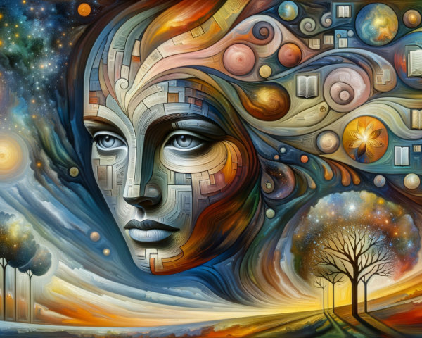 Surreal Human Face Merging with Abstract Elements