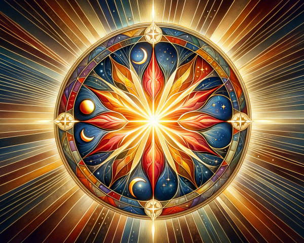 Intricate Mandala Design with Celestial Elements