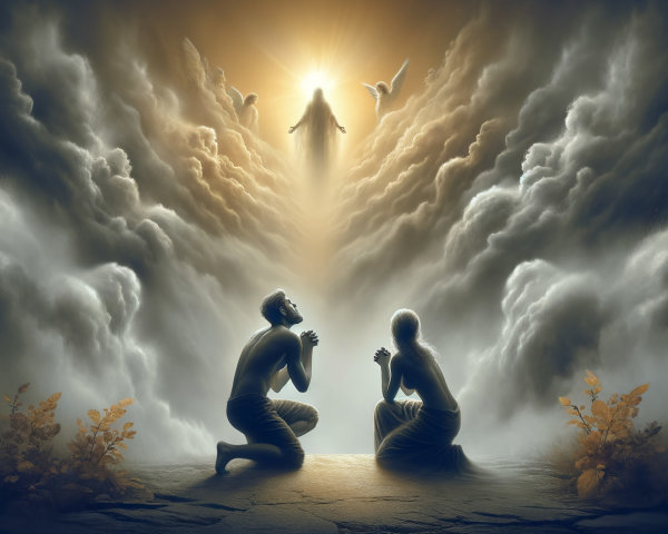 Heavenly Scene with Figures in Prayer and Divine Light