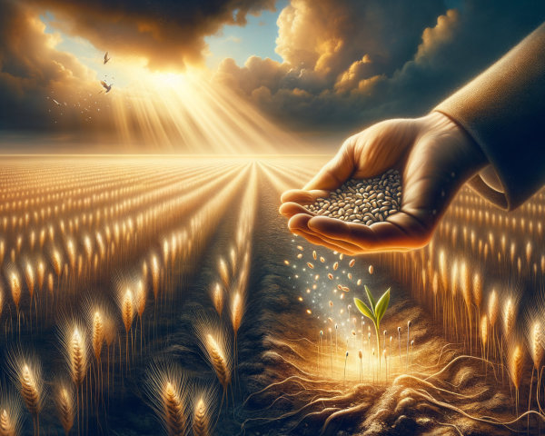 Seeds Sown in Fertile Soil Amidst Wheat Fields