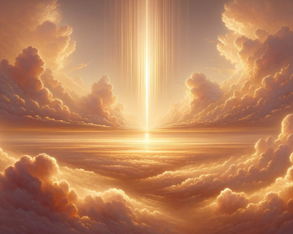 Vibrant Sunset with Clouds and Ethereal Light