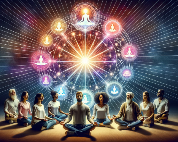 Meditation Circle with Geometric Energy Design