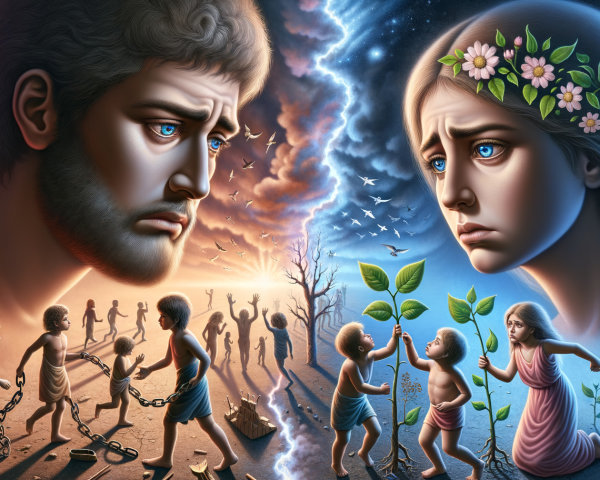 Contrast of Suffering and Hope in Two Scenes