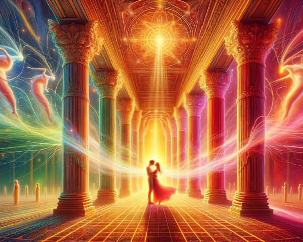 Mystical Palace Dance with Ethereal Light and Color