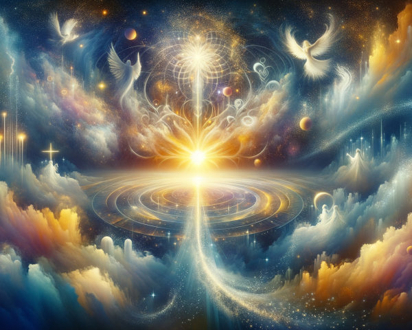 Vibrant Cosmic Scene with Celestial Elements
