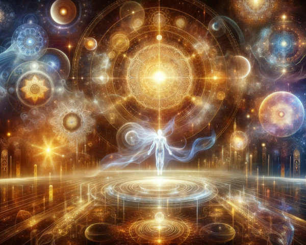 Luminous Cosmic Scene with Ethereal Light Patterns
