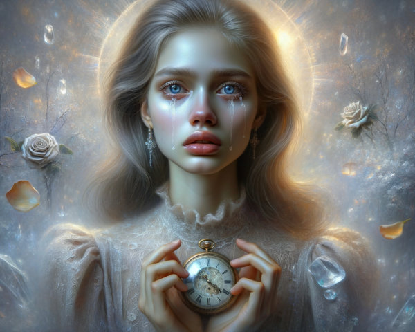 Portrait of a Young Woman with Ethereal Beauty