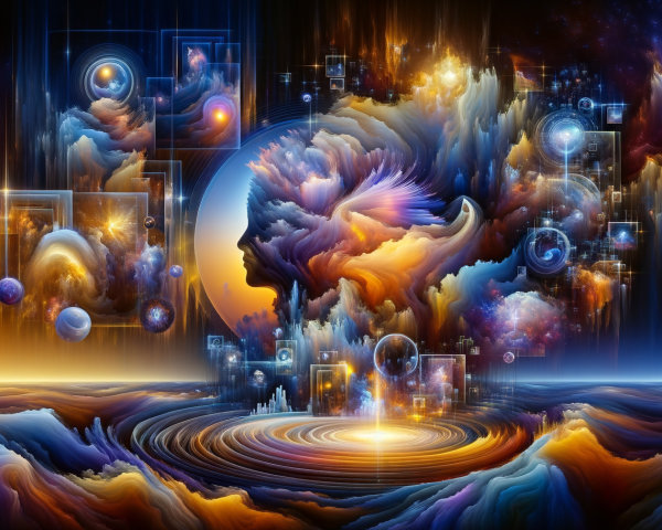 Surreal Cosmic Landscape with Celestial Elements