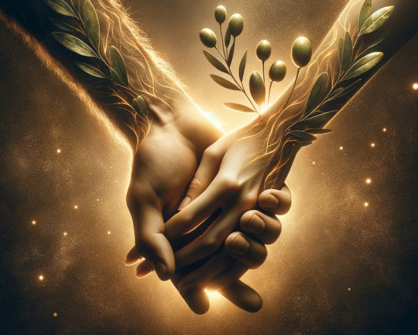 Unity and Connection with Olive Branches and Light
