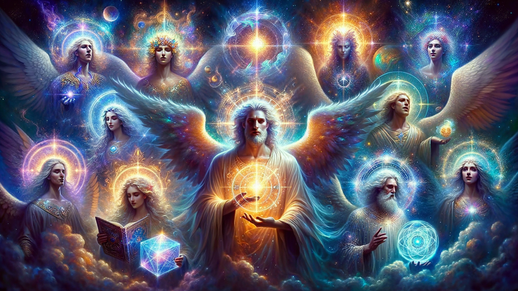 Celestial Scene with Ethereal Beings and Angels