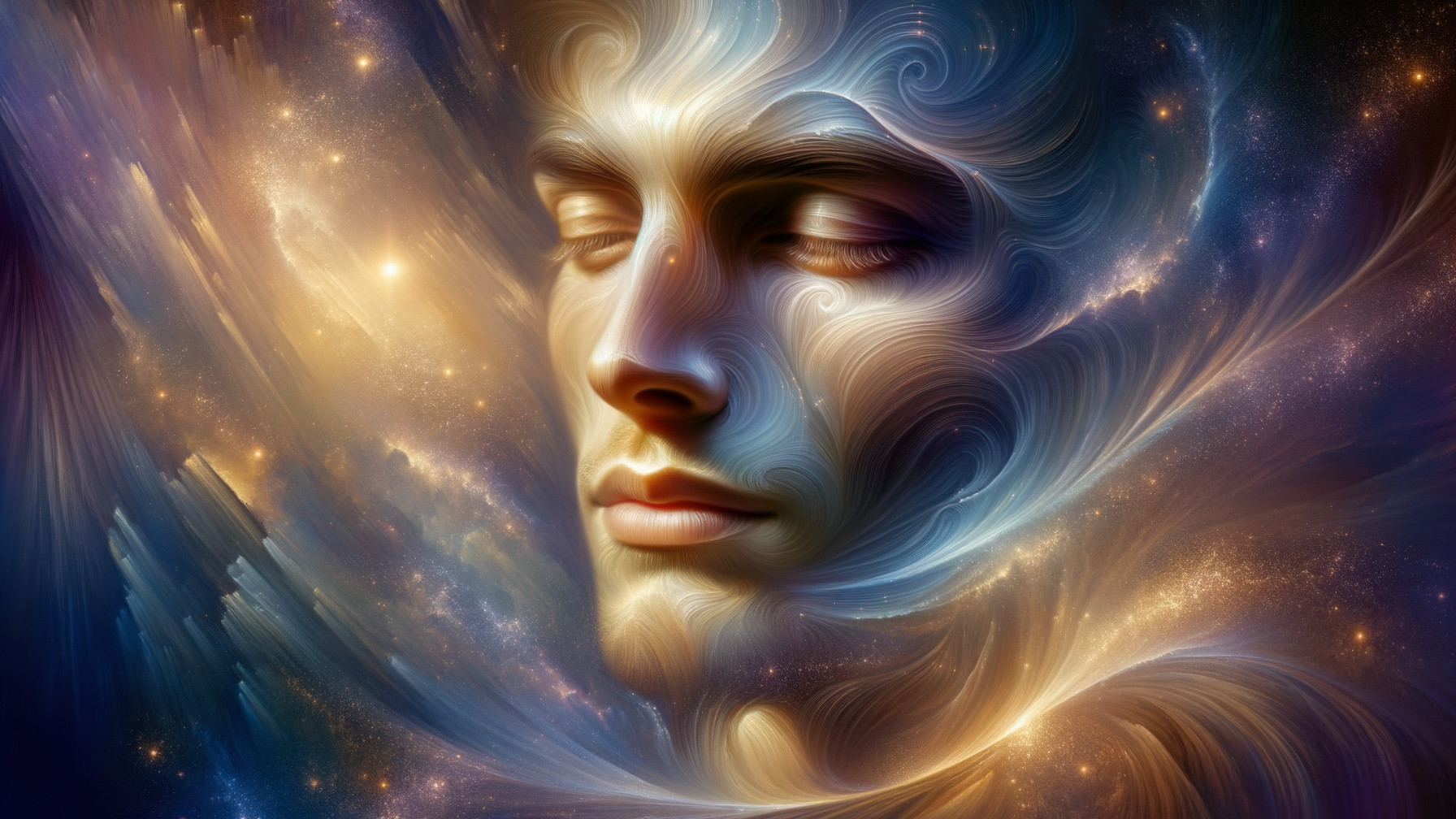 Stylized Profile of a Man with Intricate Patterns