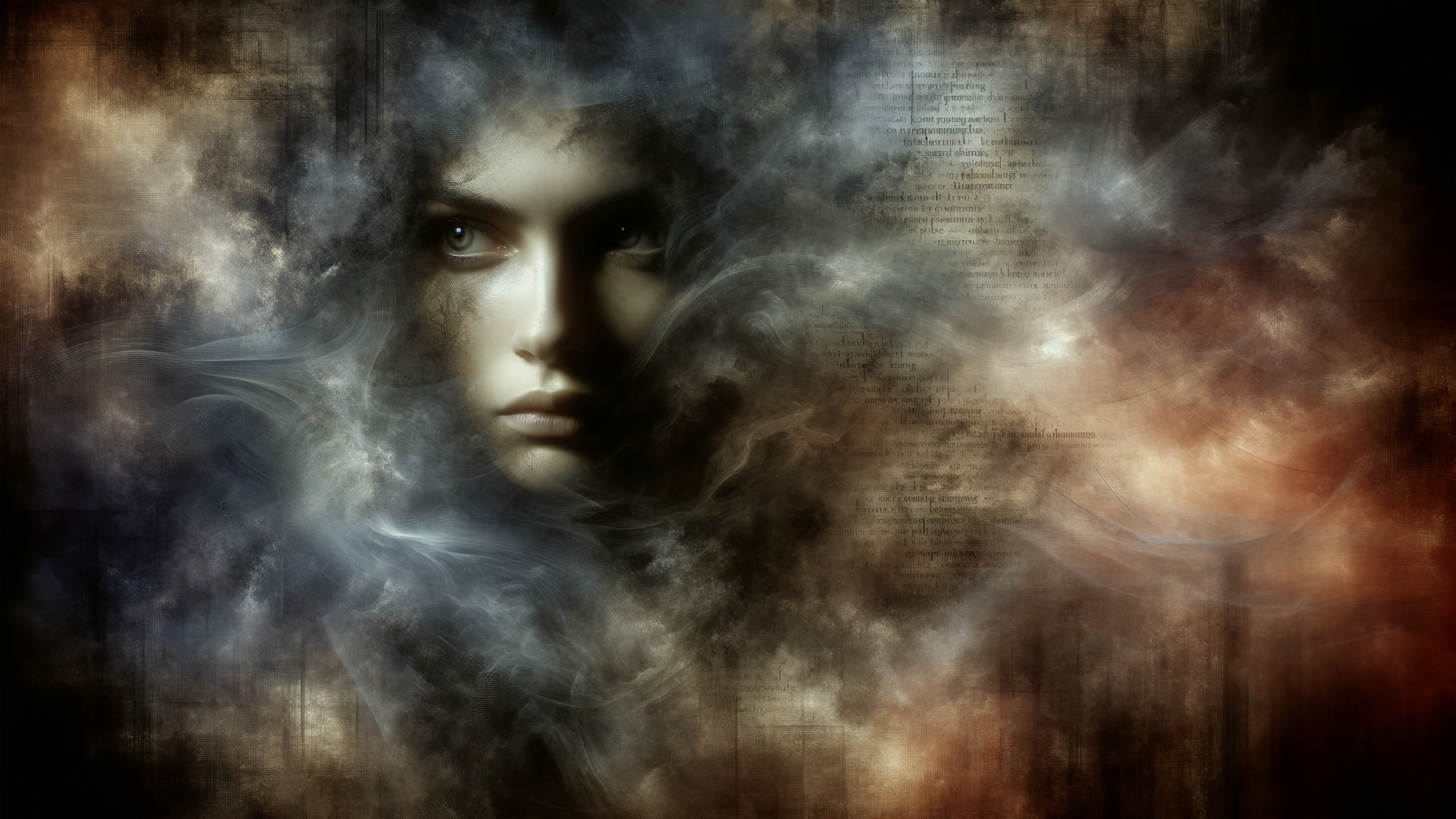 Portrait of a Woman with Ethereal Smoke Effects