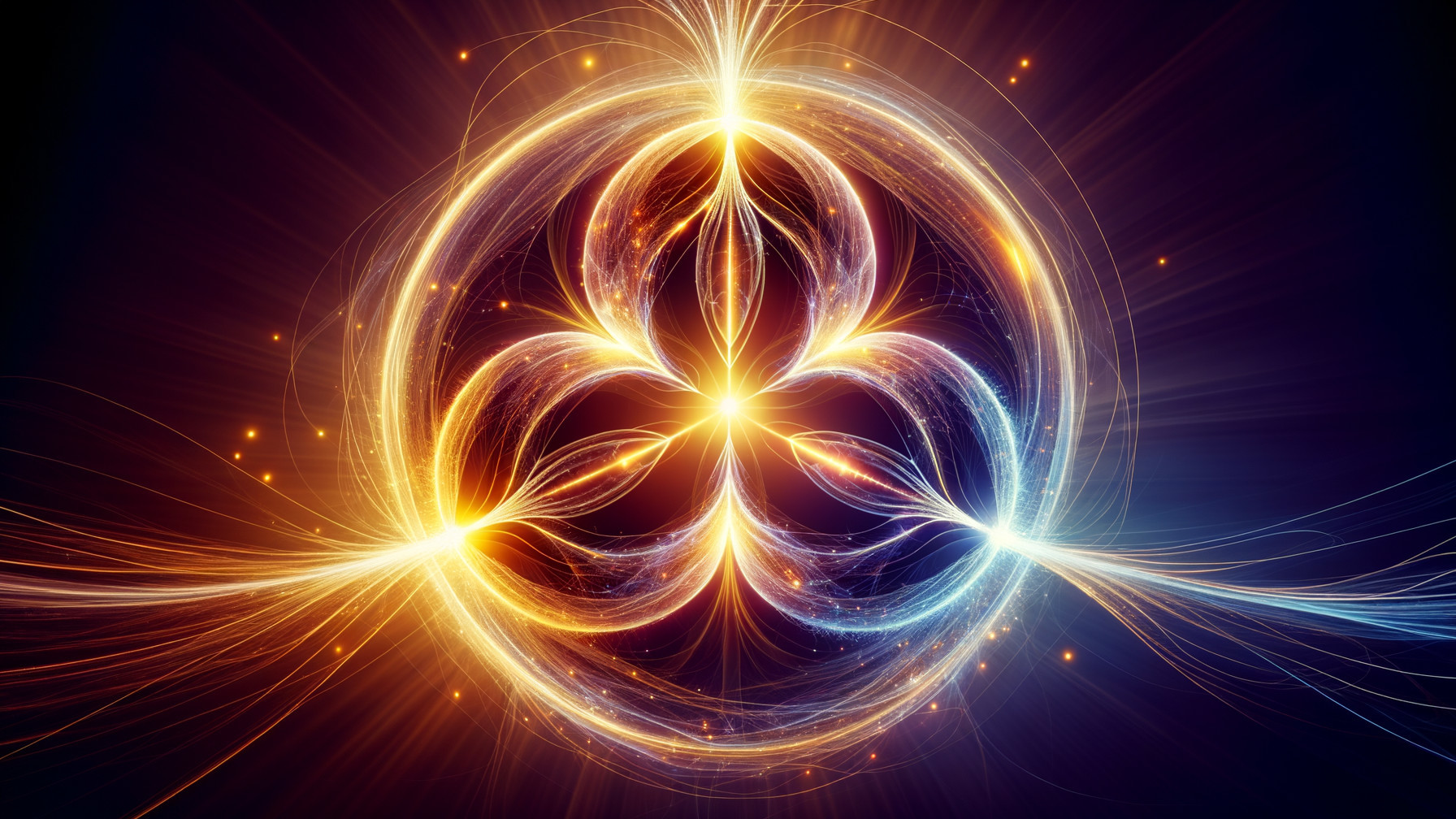 Abstract Design with Glowing Orb and Vibrant Colors