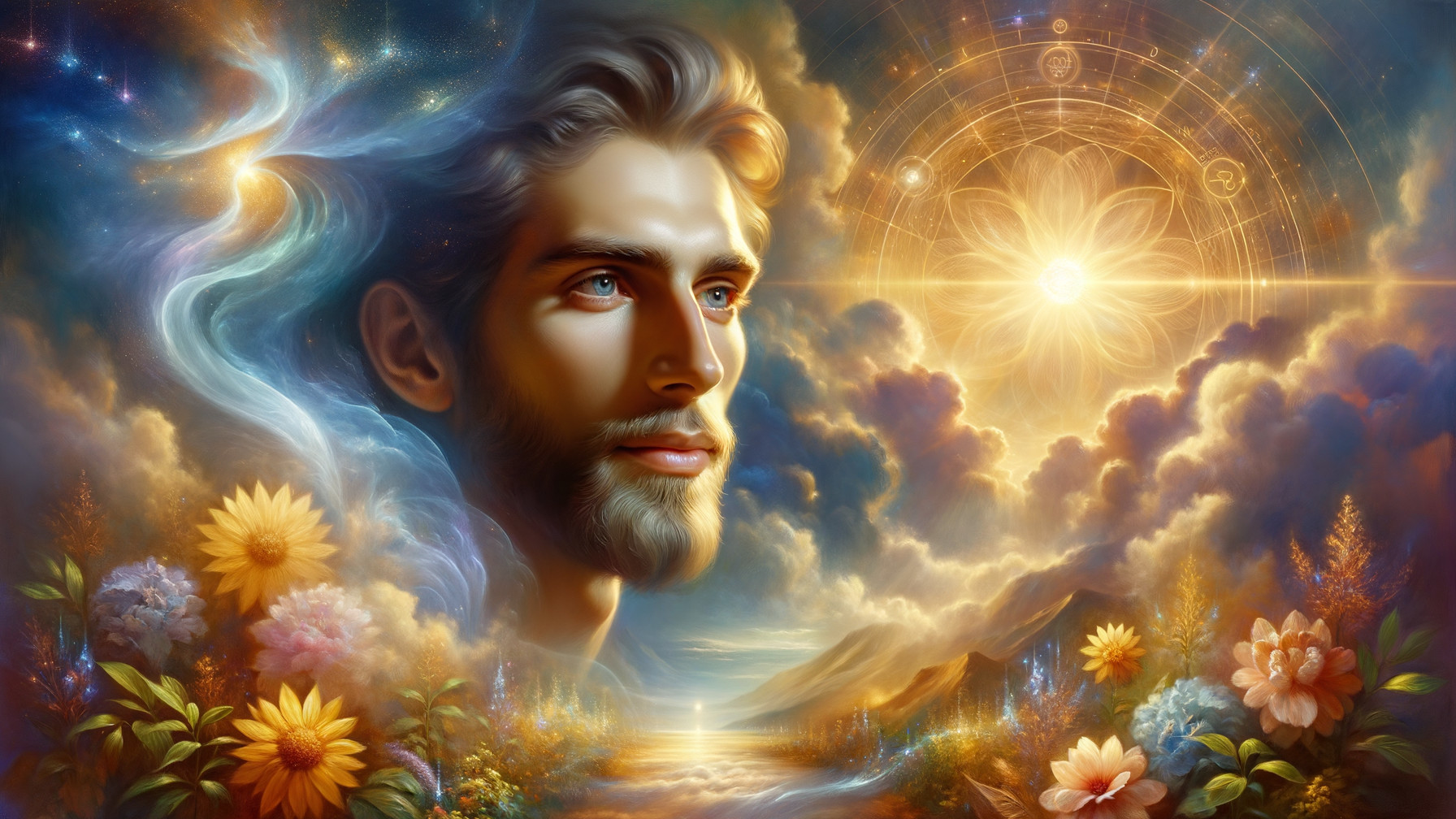 Ethereal Landscape Merging Nature and Human Features