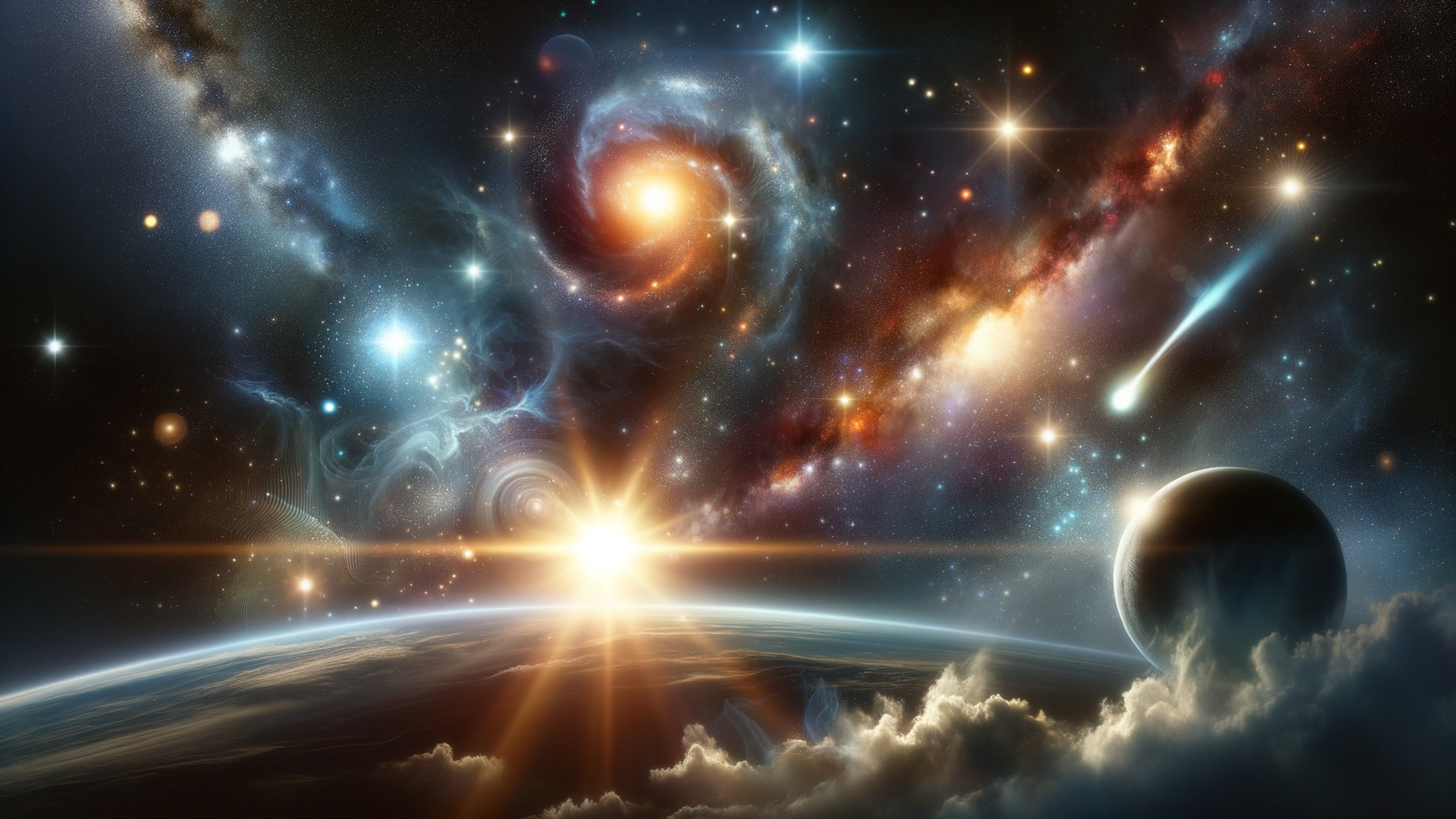 Vibrant Galaxy with Stars and Cosmic Elements