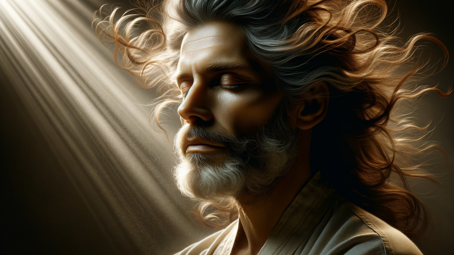 Serene Figure in Ethereal Light and Warm Tones