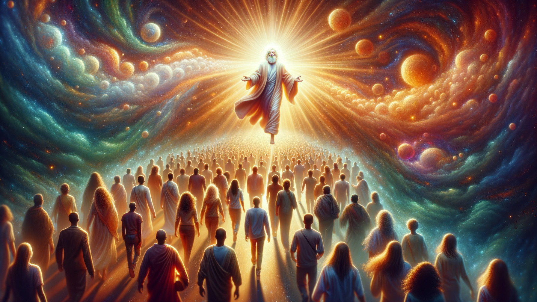 Celestial Scene of Divine Authority and Unity