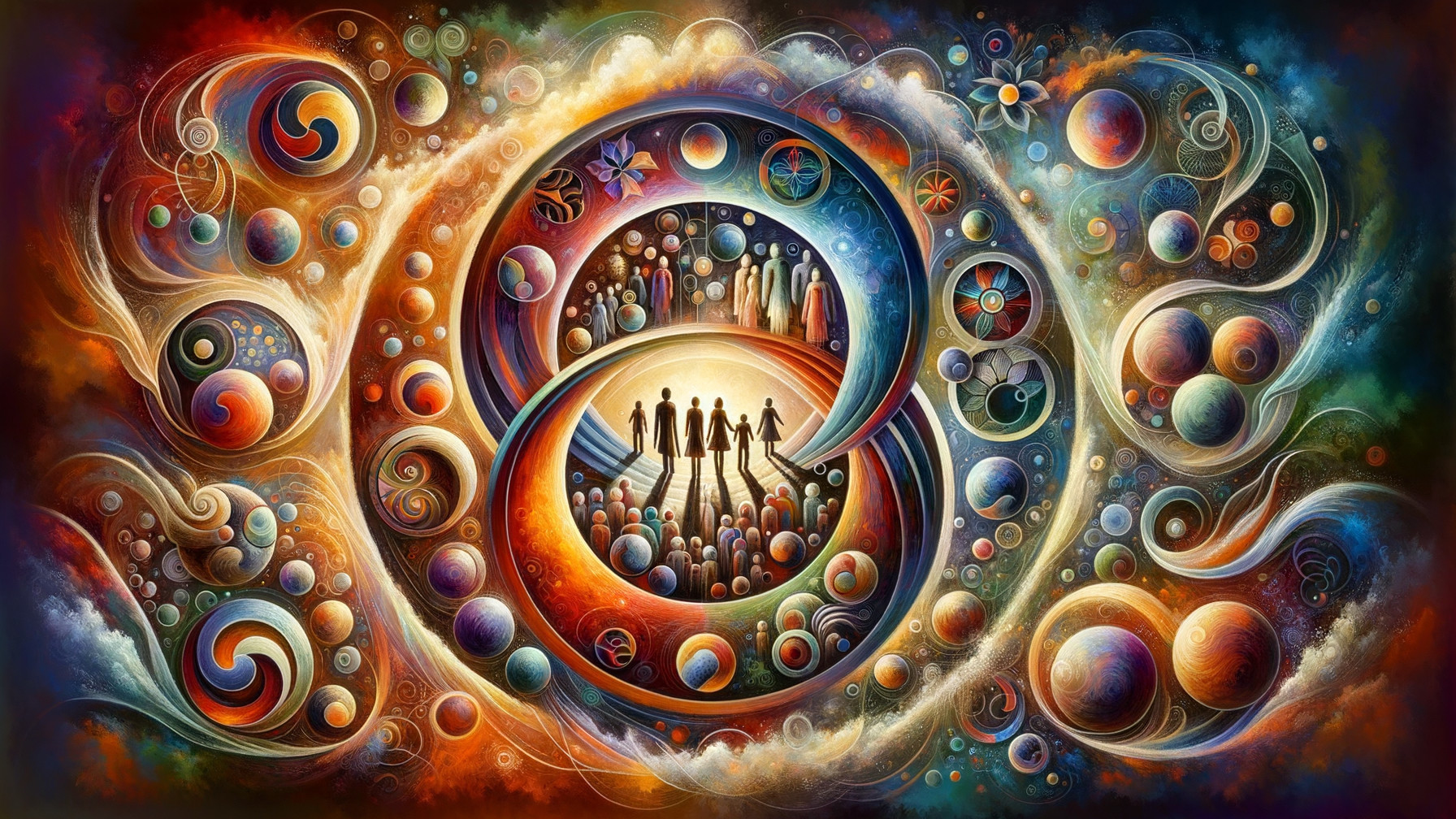 Abstract Cosmic Illustration with Infinity Symbol